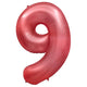Number 9 - Metal Balloons - Crimson Red 32" Foil