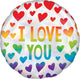 Iridescent Rainbow Hearts 18" Balloon