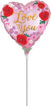 Satin Love You Floral 9" Air-fill Balloon (requires heat sealing)