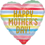 Happy Mother's Day Satin Stripes 18" Balloon