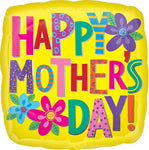 Happy Mother's Day Bright Yellow 17" Balloon
