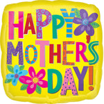 Happy Mother's Day Bright Yellow Jumbo 28" Balloon