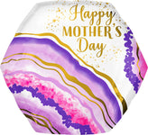 Happy Mother's Day Watercolor Geode 23" Balloon