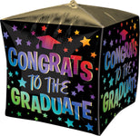 Ombre Congrats Grad Cubez 15" Balloon