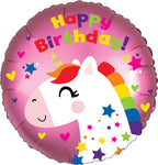 Satin Unicorn Birthday 18" Balloon