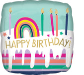 Happy Birthday Frosted Striped Cake 17" Balloon