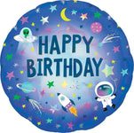 Happy Birthday Outer Space Holographic 18" Balloon