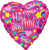 Iridescent Happy Birthday Rainbow Hearts 18" Balloon
