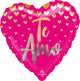 Te Amo Golden Hearts 17" Balloon