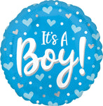 It's A Boy Hearts and Dots 17" Balloon
