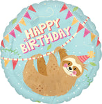 Sloth Birthday 18" Balloon