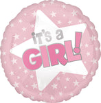 Its A Girl Pink Star - Flt 18" Balloon