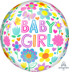 Baby Girl Butterfly Orbz 16" Balloon