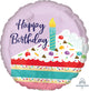 Purple Confetti Birthday Cake 17" Balloon