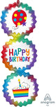 Happy Birthday Ombre Bursts 38" Balloon