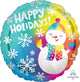 Happy Holidays Snowman 18" Balloon