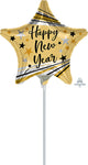 Happy New Year Bursts and Stars 9" Air-fill Balloon (requires heat sealing)