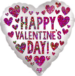 Satin Happy Valentine's Day Sequins 18" Balloon
