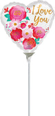 Love You Ombré Flowers 4" Air-fill Balloon (requires heat sealing)