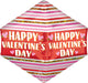 Happy Valentine's Day Stripes And Glitter 17" Balloon
