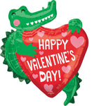 Happy Valentine's Day Gator 27" Balloon