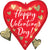 Happy Valentine's Day Floating Gold Hearts 22" Balloon
