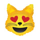 Emoji Cat Heart Eyes 9″ Balloon (requires heat-sealing)