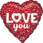 Love You Hearts And Dots 18" Balloon