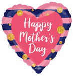 Happy Mother's Day Navy And Pink 17" Balloon