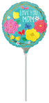 Mom Pretty Flowers And Butterflies 4" Air-fill Balloon (requires heat sealing)