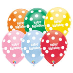 Happy Birthday Dots 12" Latex Balloons