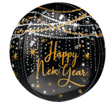 Happy New Year Midnight Hour 16" Orbz Balloon