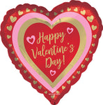 Happy Valentine's Day Golden Hearts 17" Balloon