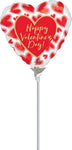 Happy Valentine's Day Blush Lined Hearts 9" Air-fill Balloon (requires heat sealing)