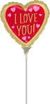 Love You Red and Gold 4" Air-fill Balloon (requires heat sealing)
