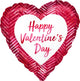 Happy Valentine's Day Ribbed Lines 17" Balloon