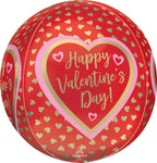 Happy Valentine's Day Golden Hearts 16" Balloon