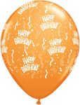 11" Birthday-A-Round Orange (100 count)