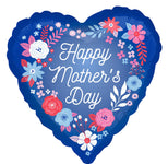 Blue Happy Mother's Day Artful Florals 17" Balloon