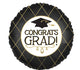 Satin Congrats Grad! Black & Gold 18" Balloon