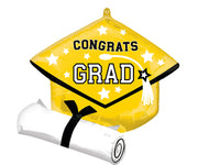 Congrats Grad School Colors - Yellow 25" Balloon