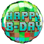 Happy Birthday Pixel Party 18" Foil Balloon