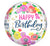 Artful Floral Birthday Orbz 16" Balloon