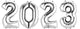 Silver 2023 Number Bunch 34" SuperShape Balloons
