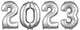 Silver 2023 Number Bunch 26″ Balloons