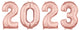 Rose Gold 2023 Number Bunch 26″ Balloons