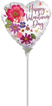 Satin Happy Valentine's Day Pressed Flowers 9" Air-fill Balloon (requires heat sealing)