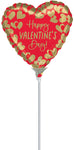 Golden Happy Valentine's Day 4" Air-fill Balloon (requires heat sealing)