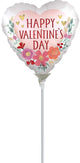 Happy Valentine's Day Satin Romantic Flowers 4" Air-fill Balloon (requires heat sealing)