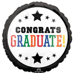 Graduation Brights Black Border 17" Balloon